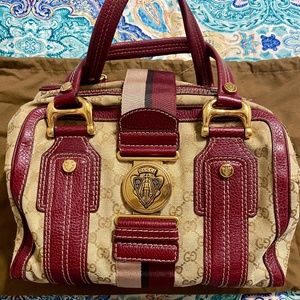 Authentic Gucci Maroon Aviatrix Boston Bag